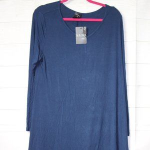 Aulora Dark Blue Long Sleeve Dress Sx XL PLUS SIZE